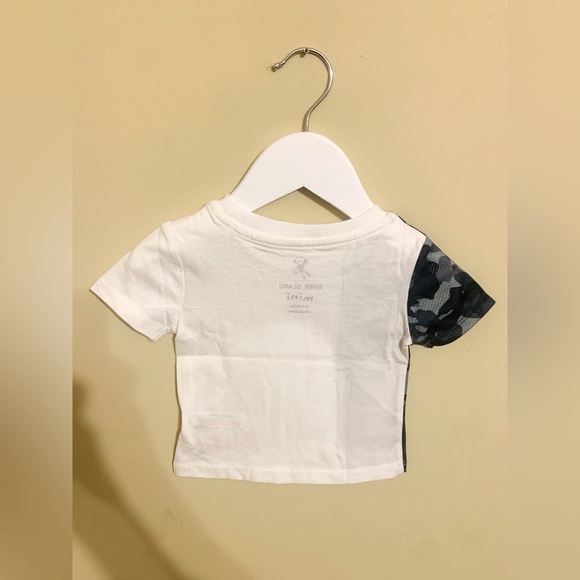 Baby Boys White Mesh Camo Embroidered Invincible Print Short Sleeve T-Shirt - Picture 2 of 3